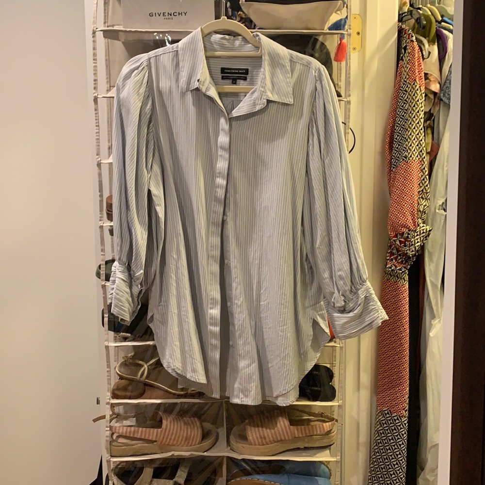 Something Navy blouse Size M